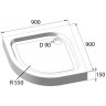 Акриловый поддон 100x100 см BELBAGNO TRAY-BB-R-100-550-15-W0